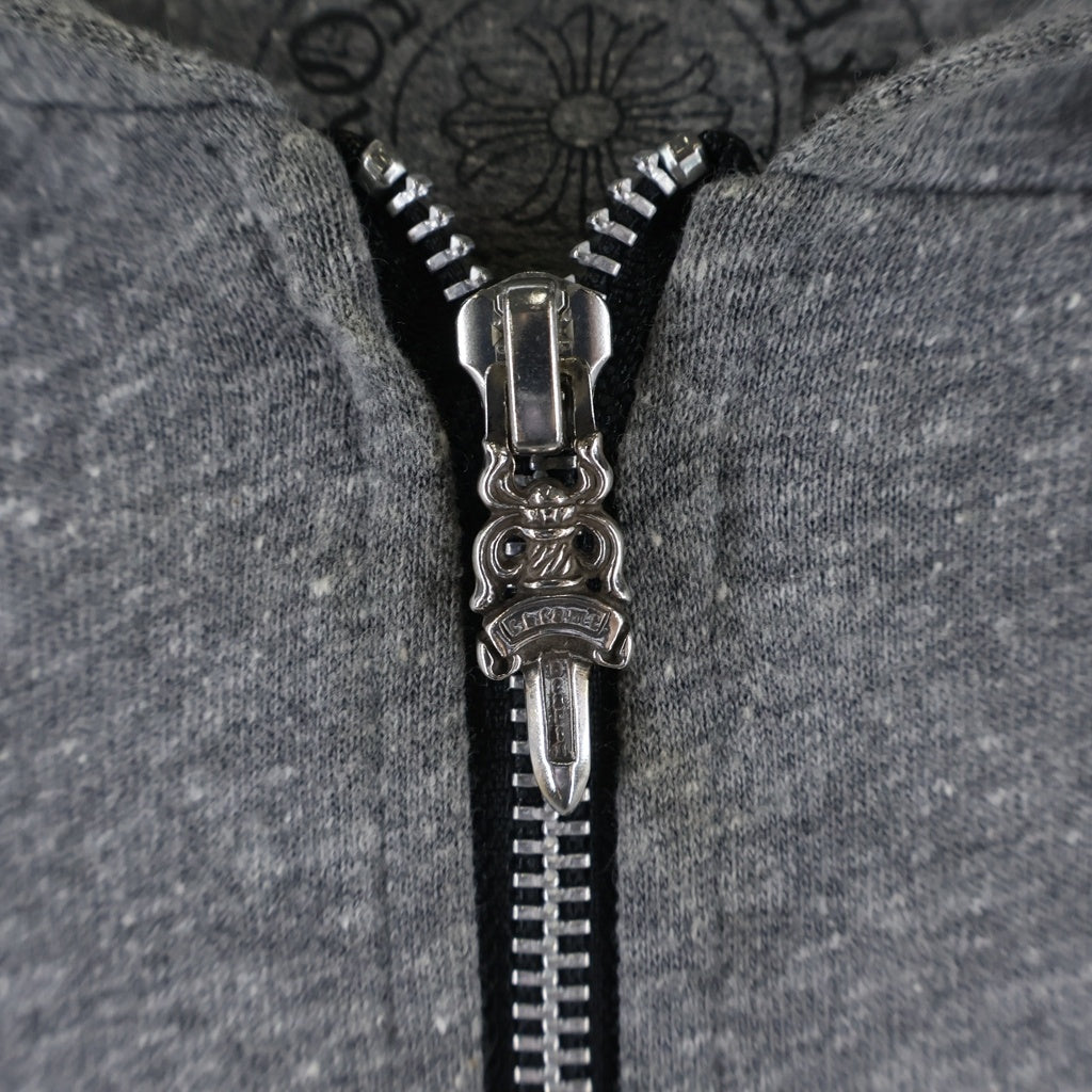 CHROME HEARTS(クロムハーツ) SWTSHRT HD ZIP バックフレアニープリントジップアップパーカー グレー -