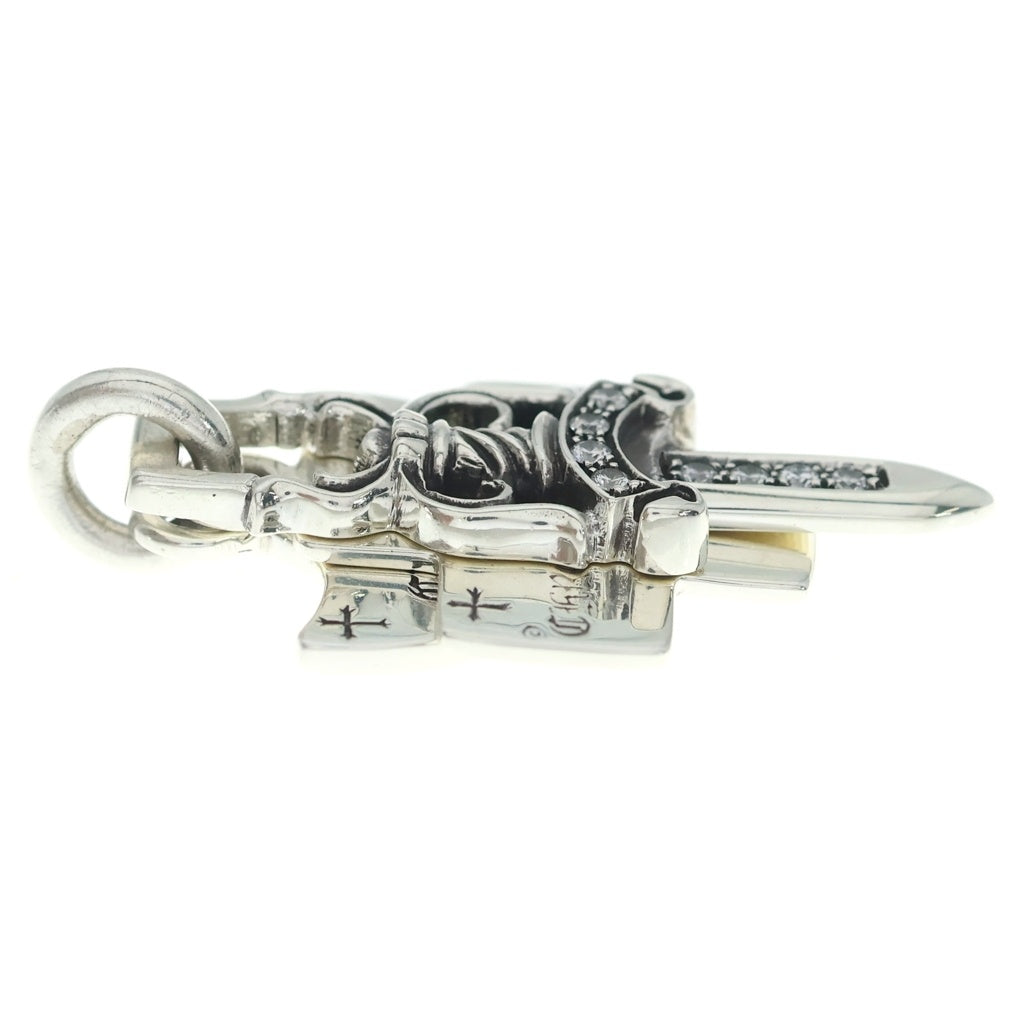CHROME HEARTS(クロムハーツ) 3TRINKETS P/D スリートリンケッツ PAVEダイヤ ネックレストップ シルバー