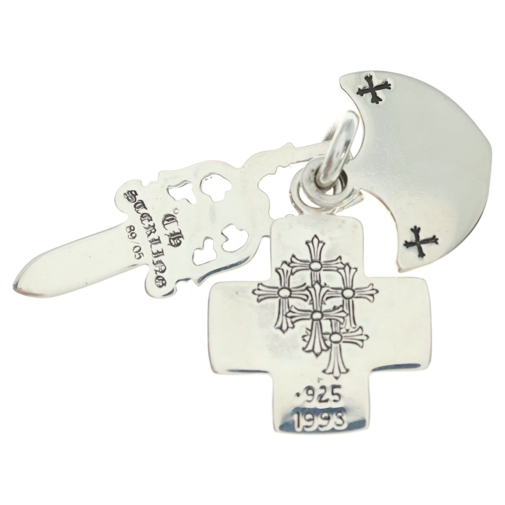 CHROME HEARTS(クロムハーツ) 3TRINKETS P/D スリートリンケッツ PAVEダイヤ ネックレストップ シルバー