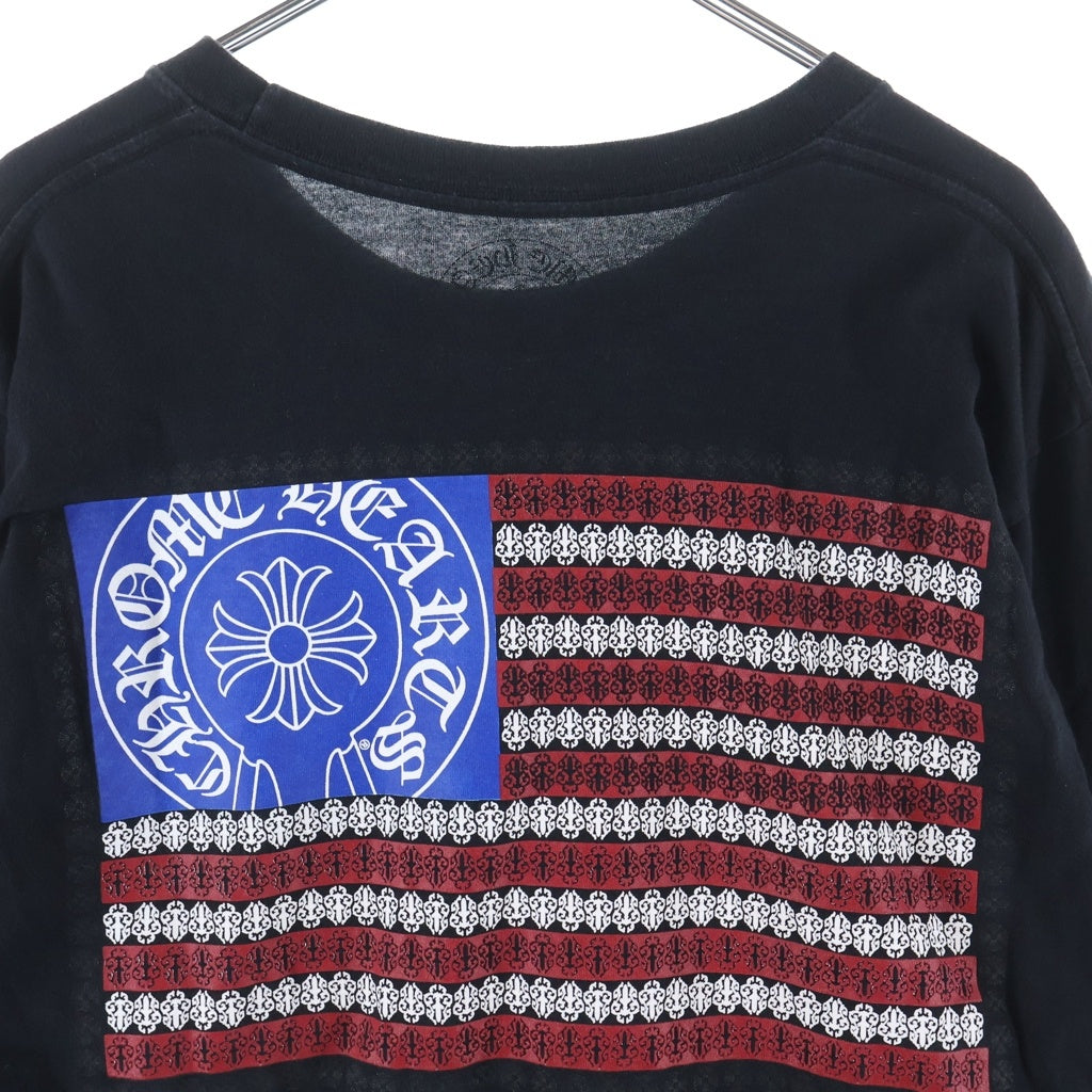 CHROME HEARTS(クロムハーツ) CH L/S アメリカンフラグプリント 長袖Tシャツカットソー ブラック -
