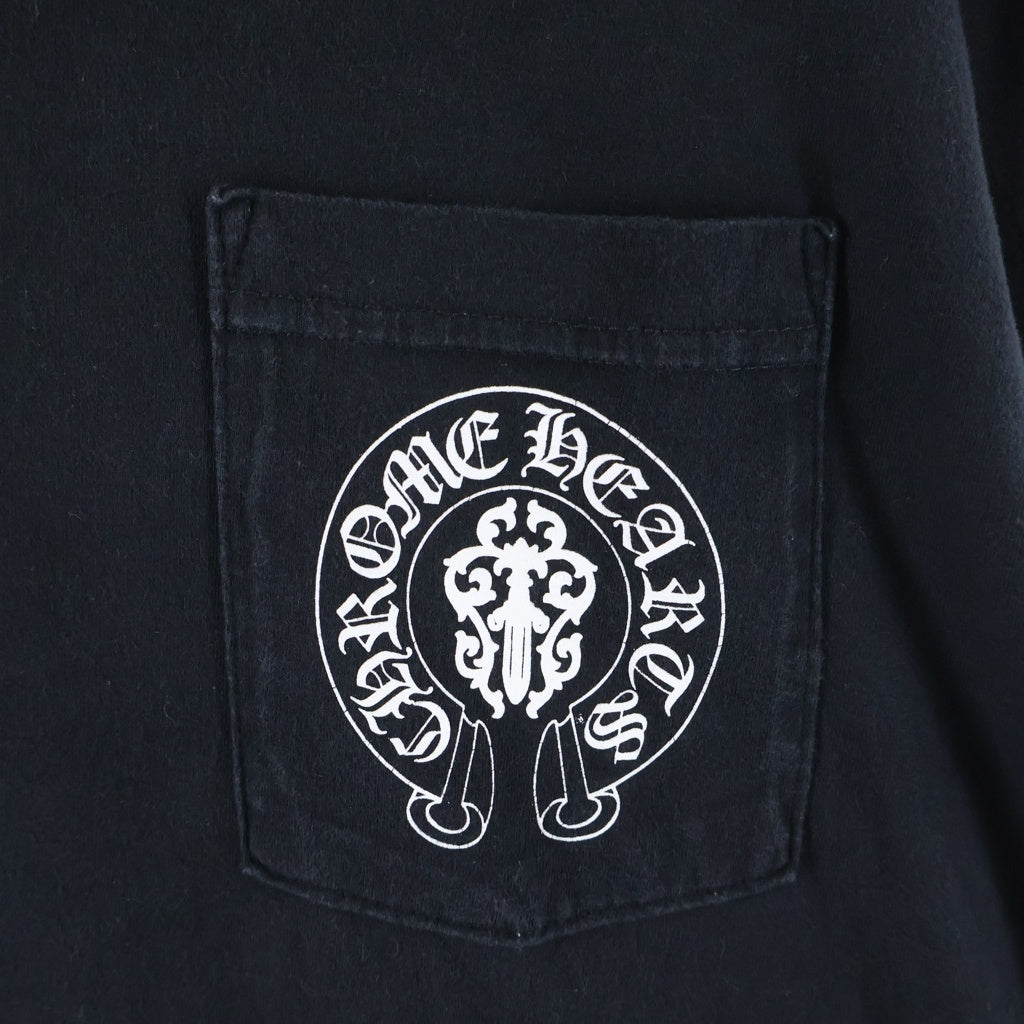 CHROME HEARTS(クロムハーツ) CH L/S アメリカンフラグプリント 長袖Tシャツカットソー ブラック -