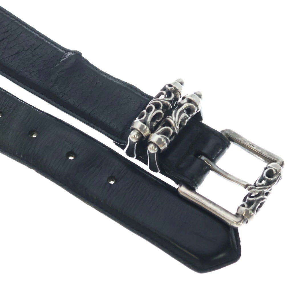 CHROME HEARTS(クロムハーツ) BLT ROLLER 3PC1.5inch 3PCローラーバックル レザーベルト シルバー BCA357