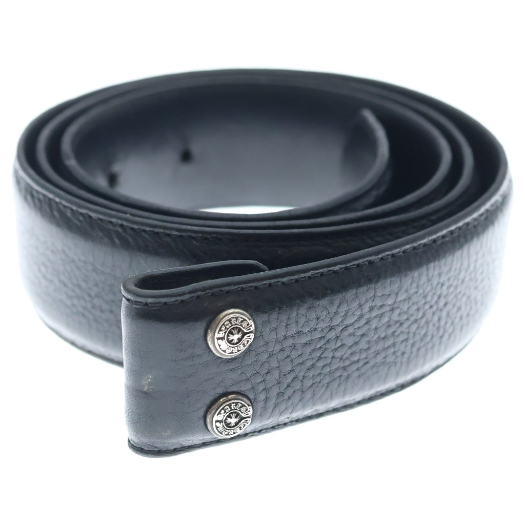 CHROME HEARTS(クロムハーツ) 1.5 STRAP 1.5inchスクロールレーベルリベッツ レザーベルト ‐
