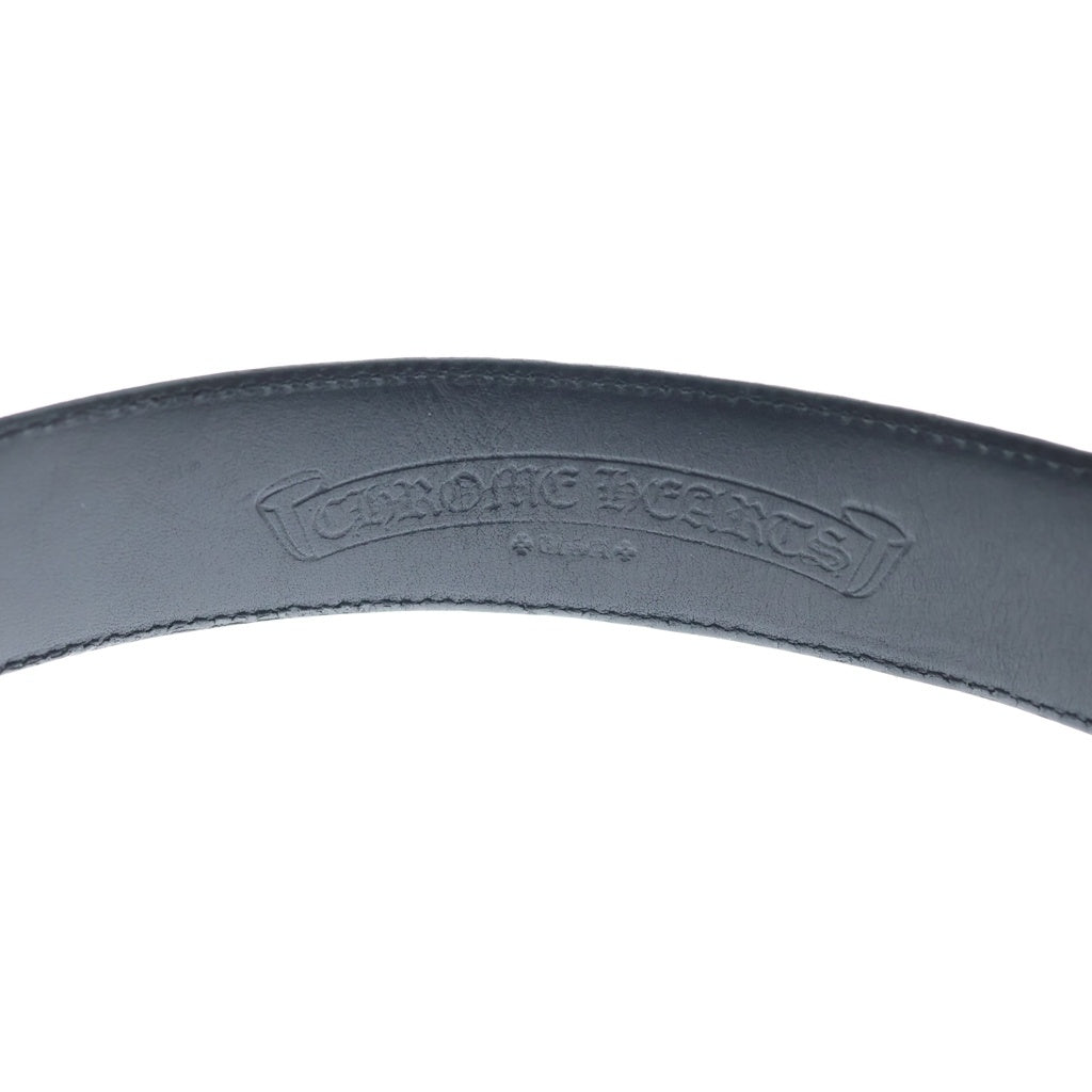 CHROME HEARTS(クロムハーツ) 1.5 STRAP 1.5inchスクロールレーベルリベッツ レザーベルト ‐