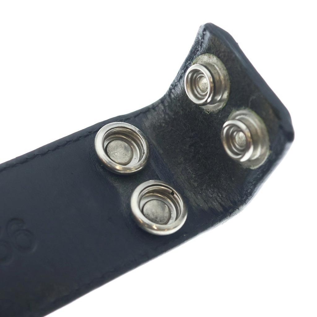 CHROME HEARTS(クロムハーツ) 1.5 STRAP 1.5inchスクロールレーベルリベッツ レザーベルト ‐