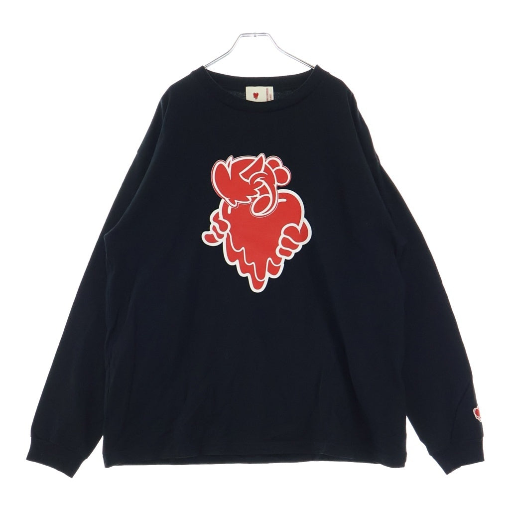 Emotionally Unavailable(エモーショナリー アンアヴェイラブル) CPD LOGO LS TEE EU-YS1-0000-C08 両面プリント長袖Tシャツ カットソー ブラック