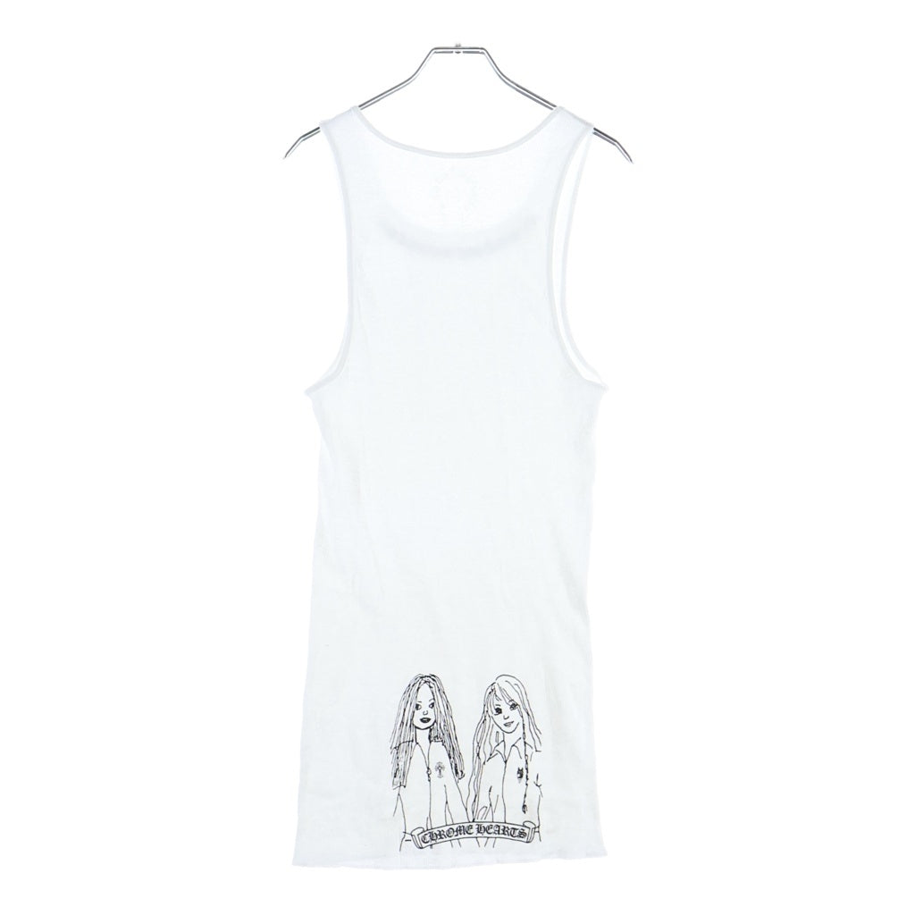 CHROME HEARTS(クロムハーツ) RIB TANK ネックロゴ バックプリント タンクトップ ホワイト