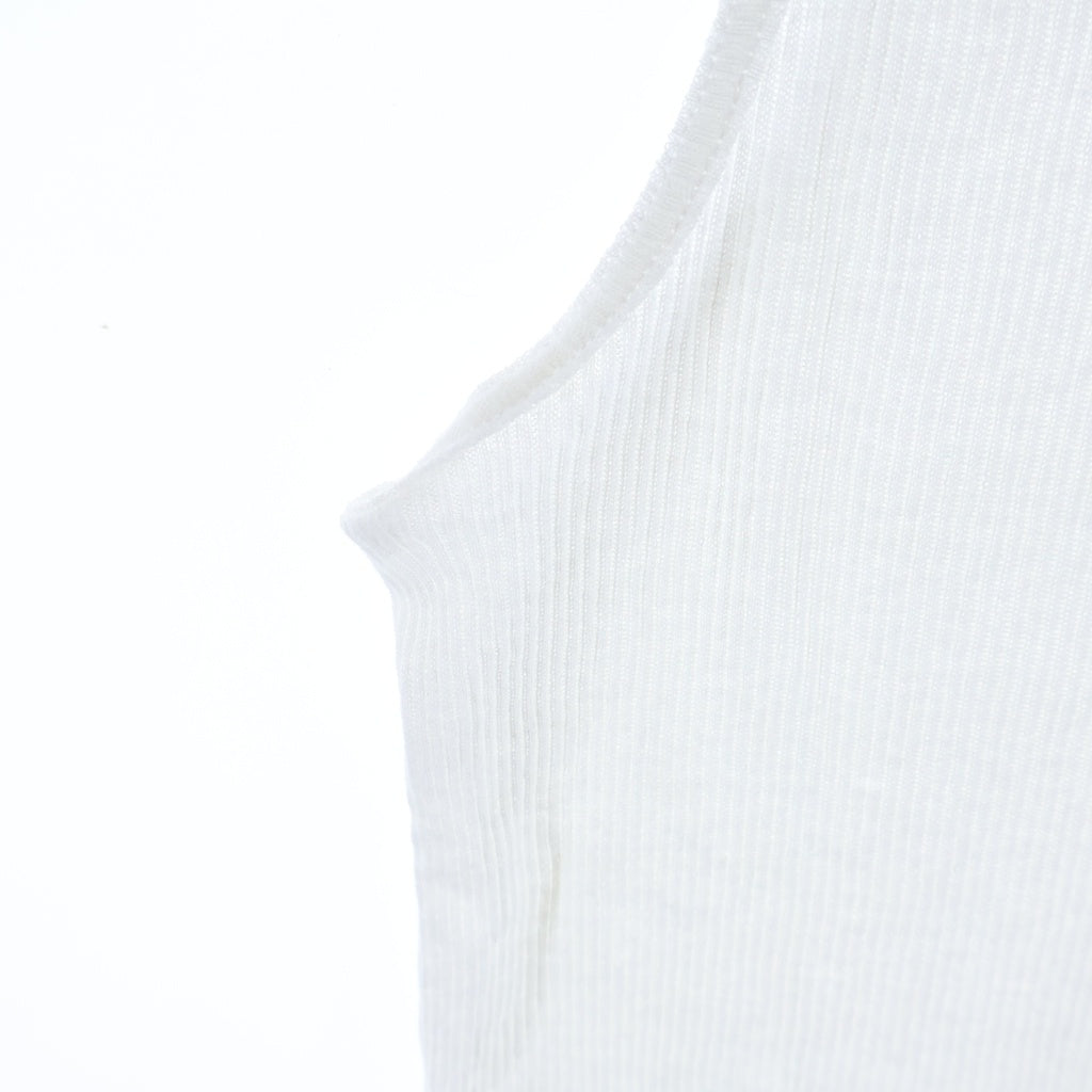 CHROME HEARTS(クロムハーツ) RIB TANK ネックロゴ バックプリント タンクトップ ホワイト