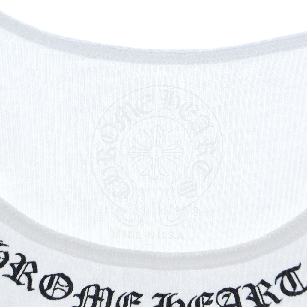CHROME HEARTS(クロムハーツ) RIB TANK ネックロゴ バックプリント タンクトップ ホワイト