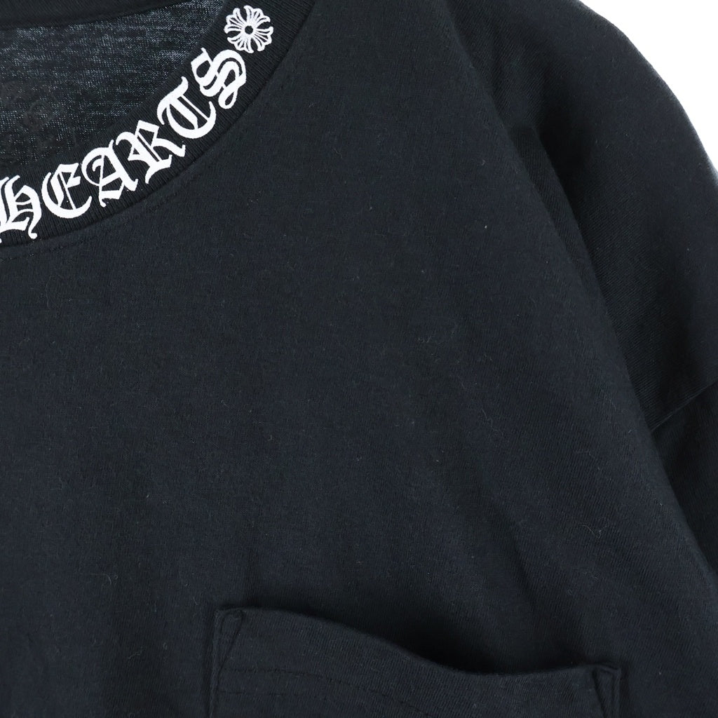 CHROME HEARTS(クロムハーツ) CH T-SHRT 1 ネックロゴプリントTシャツ ブラック/ホワイト