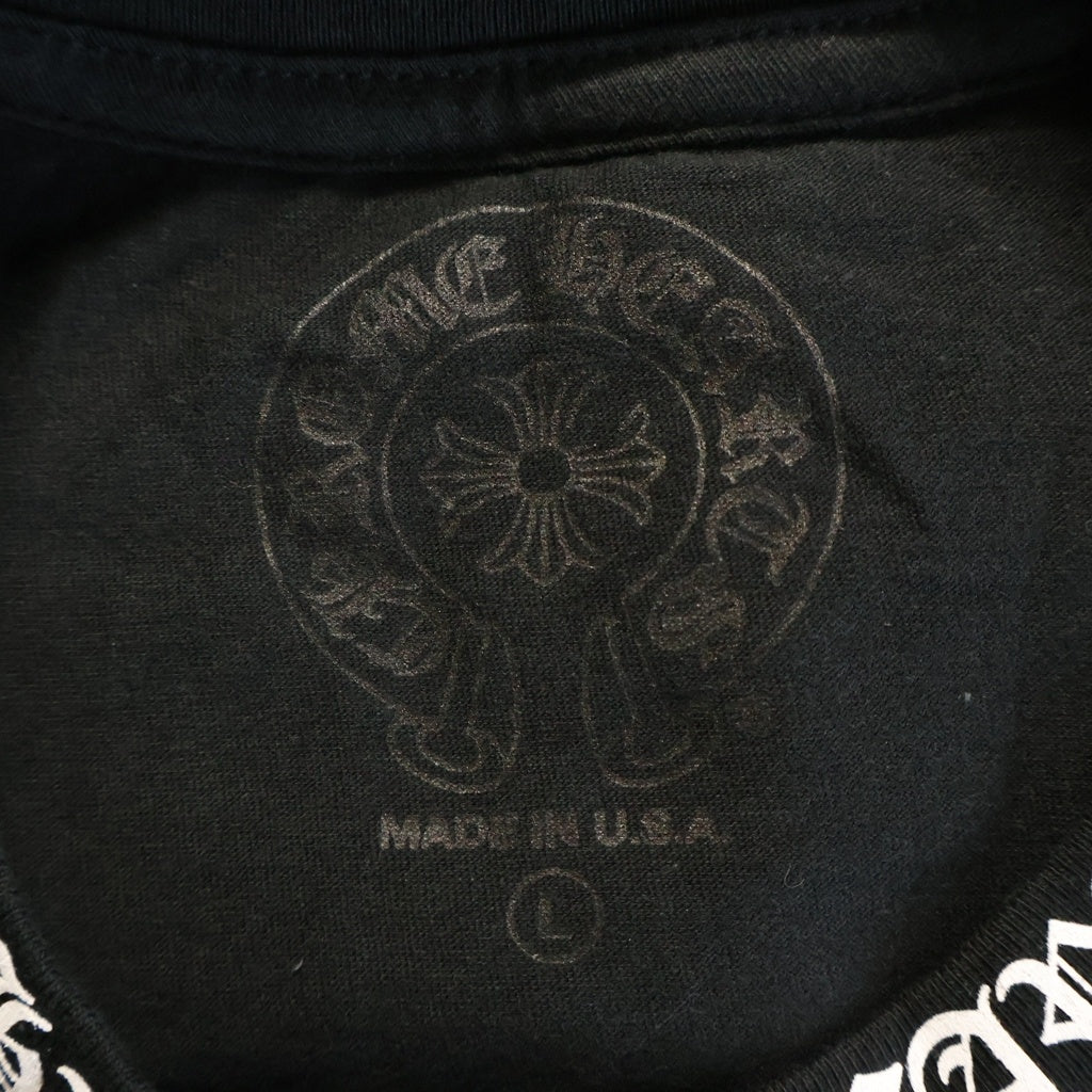 CHROME HEARTS(クロムハーツ) CH T-SHRT 1 ネックロゴプリントTシャツ ブラック/ホワイト
