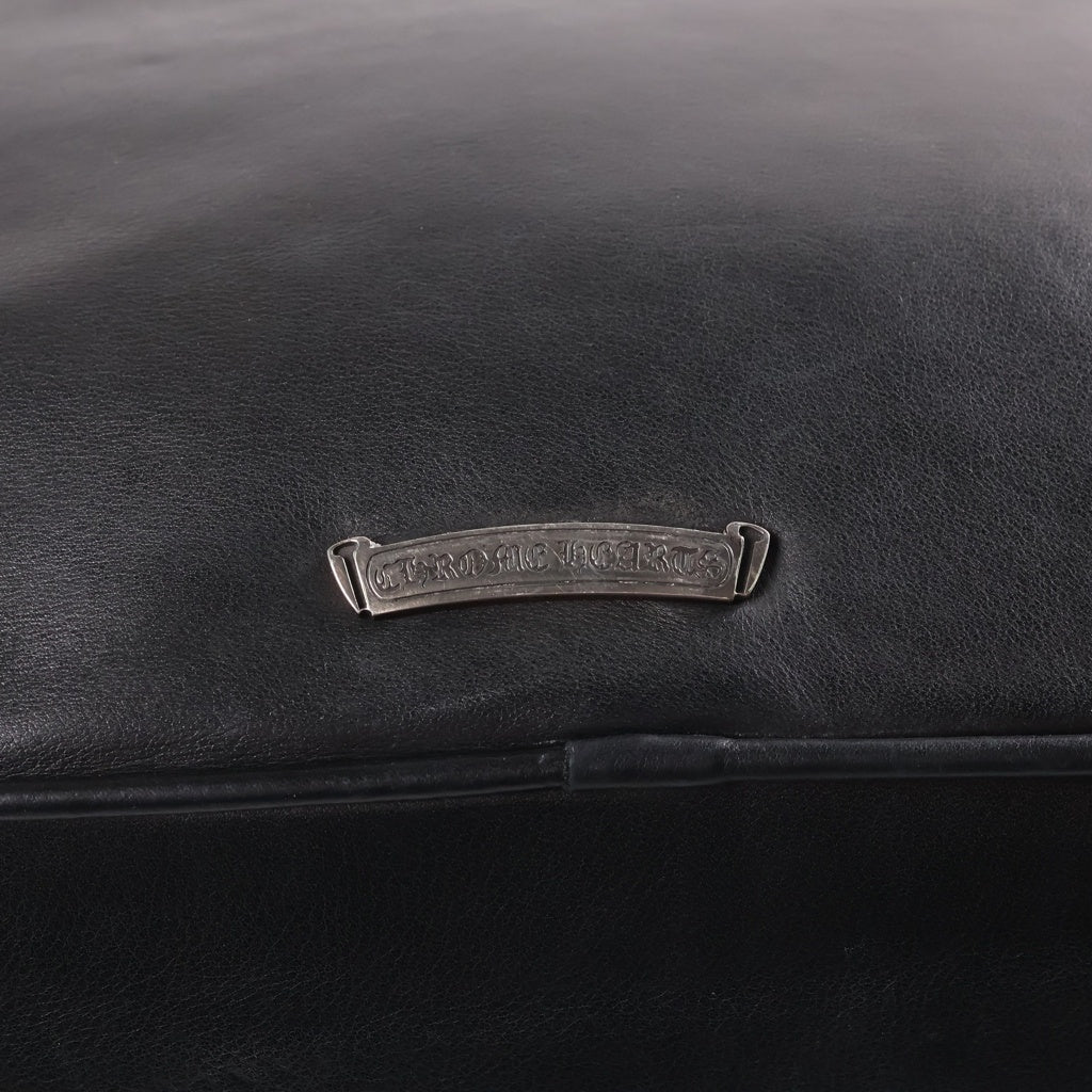 CHROME HEARTS(クロムハーツ) ラージクロス付きレザーボストンバッグ ブラック/シルバー