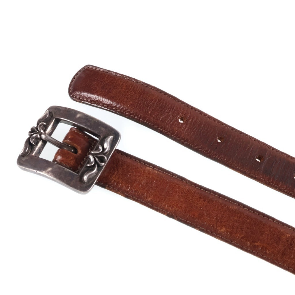 CHROME HEARTS(クロムハーツ) BLT OTJ 1.0 レザーベルト ブラウン/シルバー