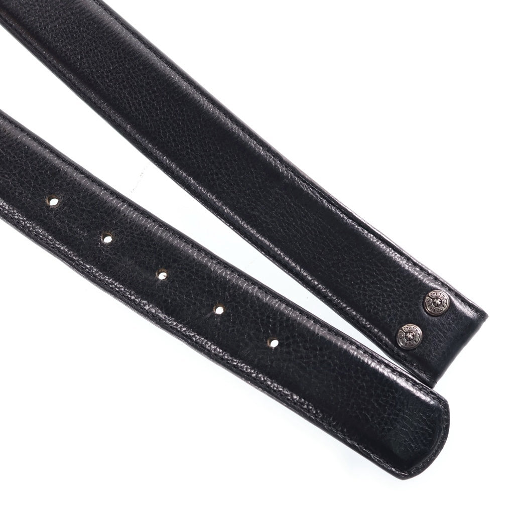 CHROME HEARTS(クロムハーツ) 1.5 STRAP 1.5inchスクロールレーベルリベッツ レザーベルト