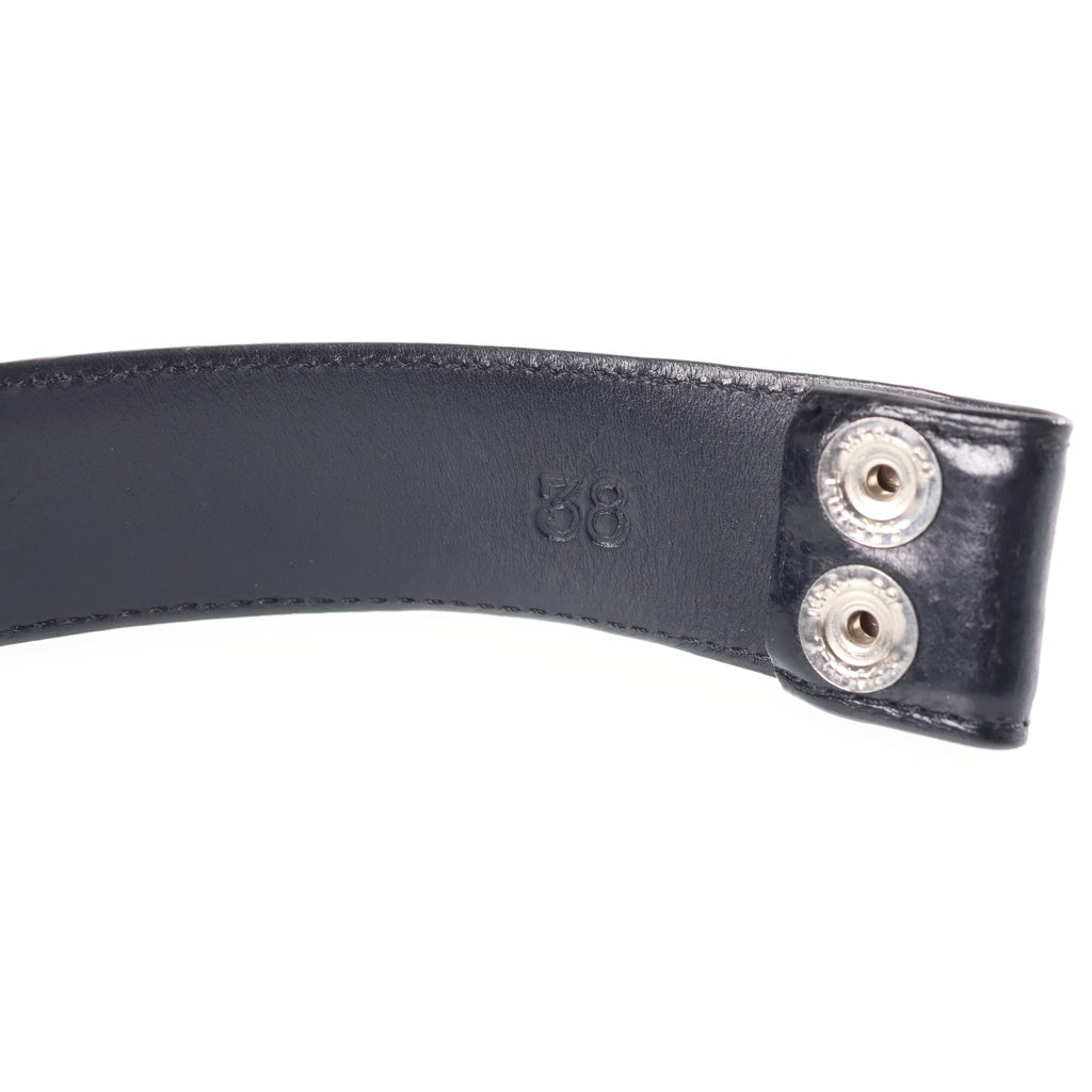 CHROME HEARTS(クロムハーツ) 1.5 STRAP 1.5inchスクロールレーベルリベッツ レザーベルト