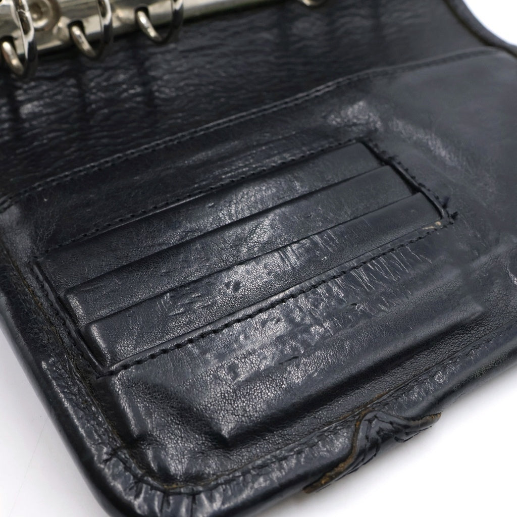CHROME HEARTS(クロムハーツ) AGENDA FRNT4CEMECROSS セメタリークロスパッチクロスボールボタン手帳カバー ブラック