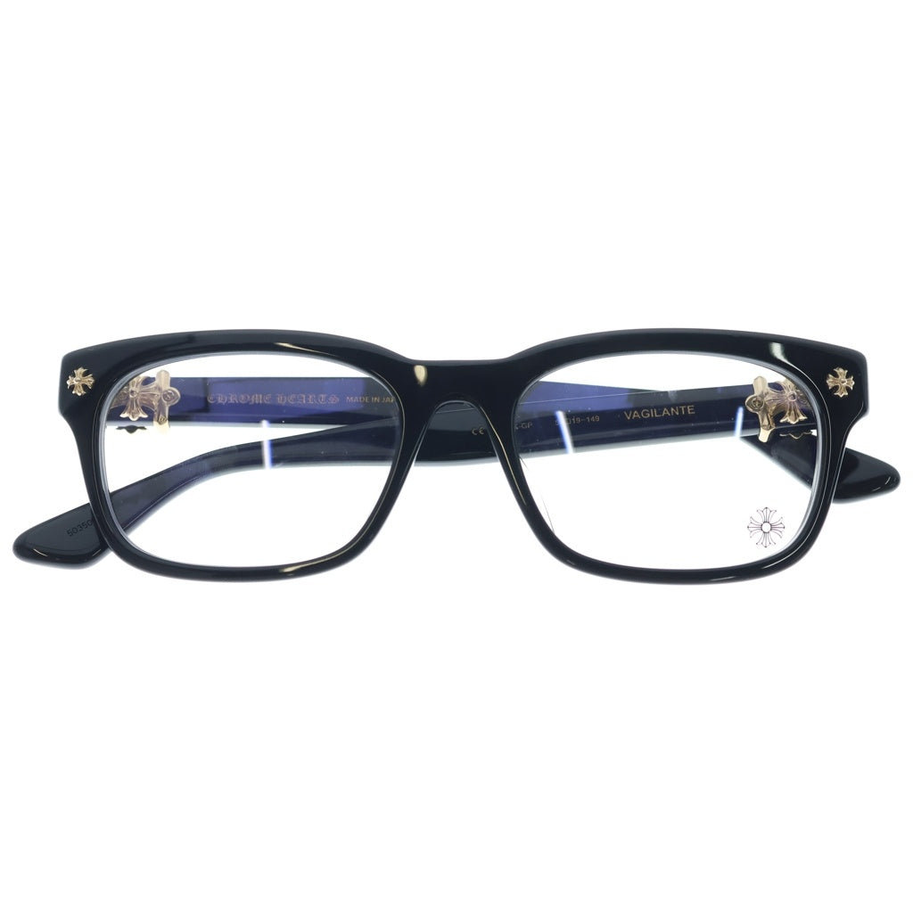 CHROME HEARTS(クロムハーツ) VAGILANTE CHプラステンプルウェリントンサングラス アイウェア ブラック/ゴールド