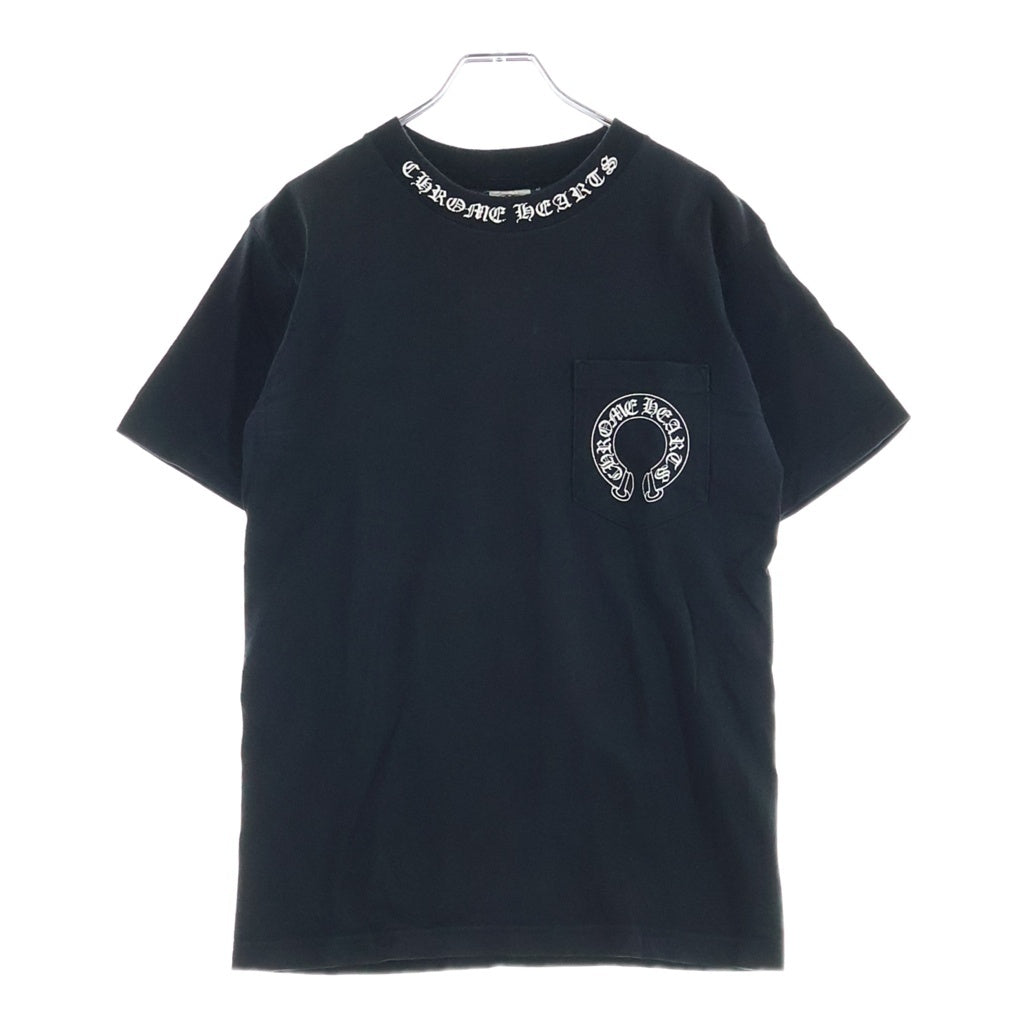 CHROME HEARTS(クロムハーツ) OLD S/S オールド ネックロゴバックフローラルクロスプリント クルーネック半袖Tシャツカットソー ブラック