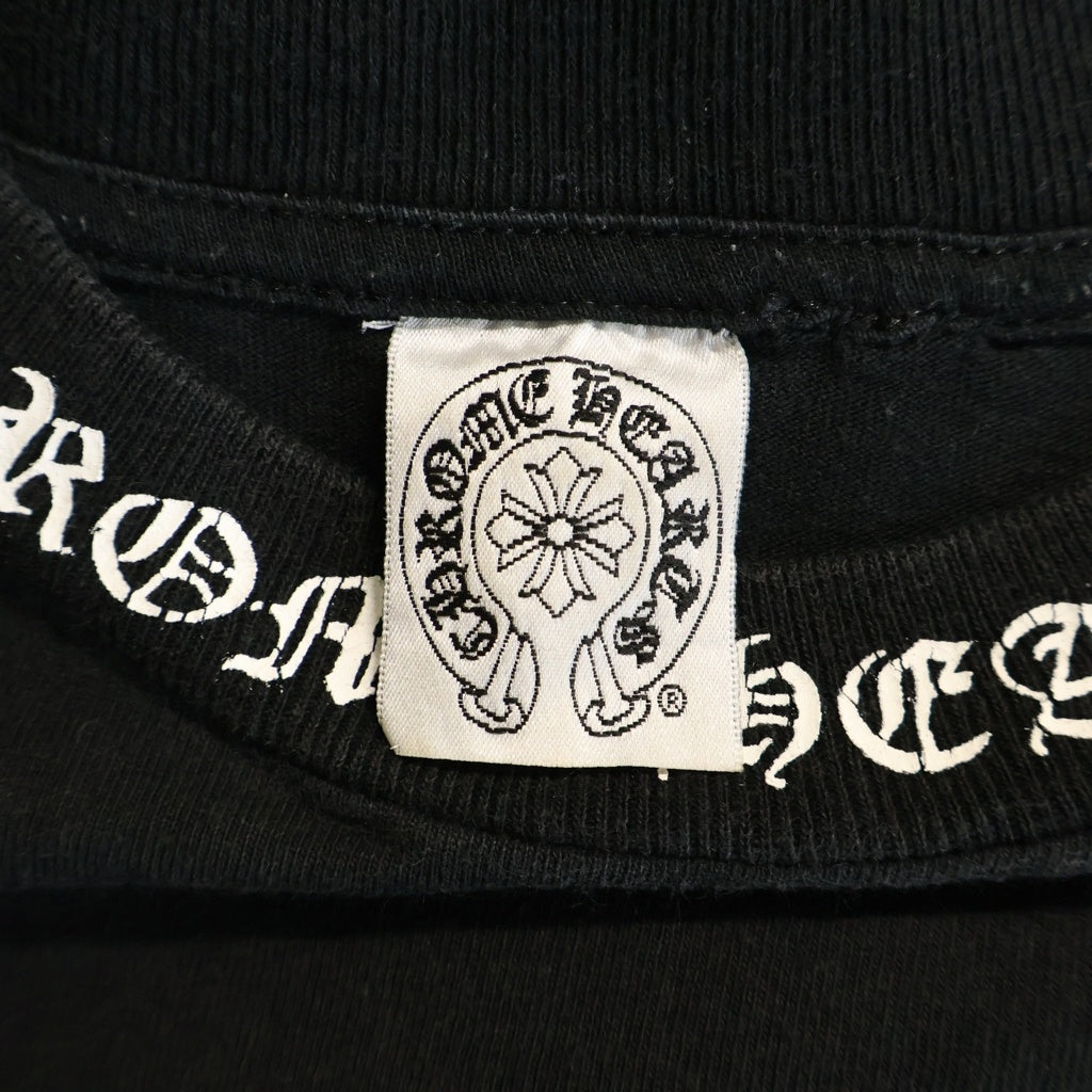 CHROME HEARTS(クロムハーツ) OLD S/S オールド ネックロゴバックフローラルクロスプリント クルーネック半袖Tシャツカットソー ブラック