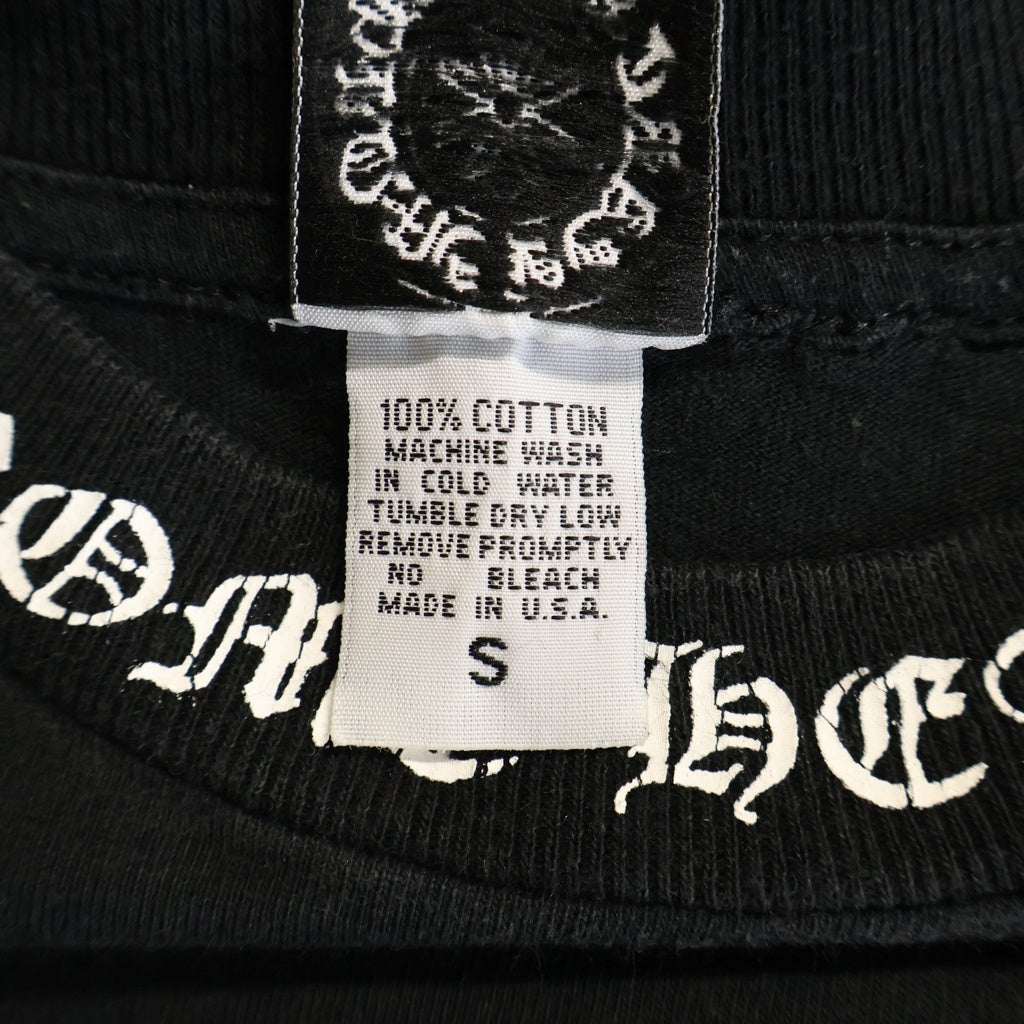 CHROME HEARTS(クロムハーツ) OLD S/S オールド ネックロゴバックフローラルクロスプリント クルーネック半袖Tシャツカットソー ブラック