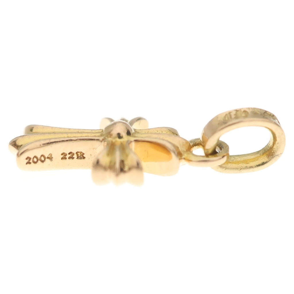CHROME HEARTS(クロムハーツ) 22K CRS BBYFAT P SAP B ベイビーファット PAVEブルーサファイア チャーム ゴールドネックレストップ ゴールド/ブルー