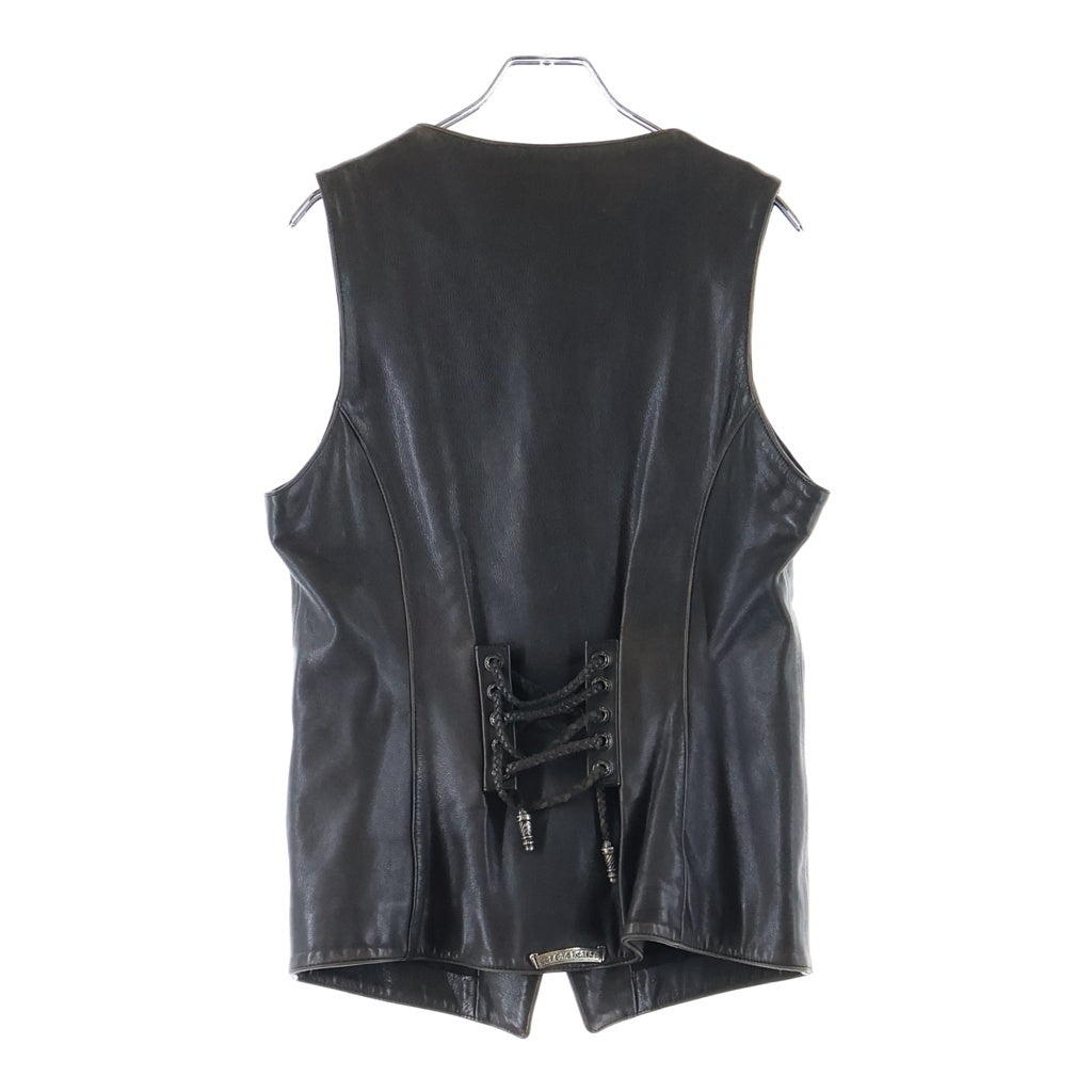 CHROME HEARTS(クロムハーツ) 4BTN VEST 4ボタンレザーベスト ブラック