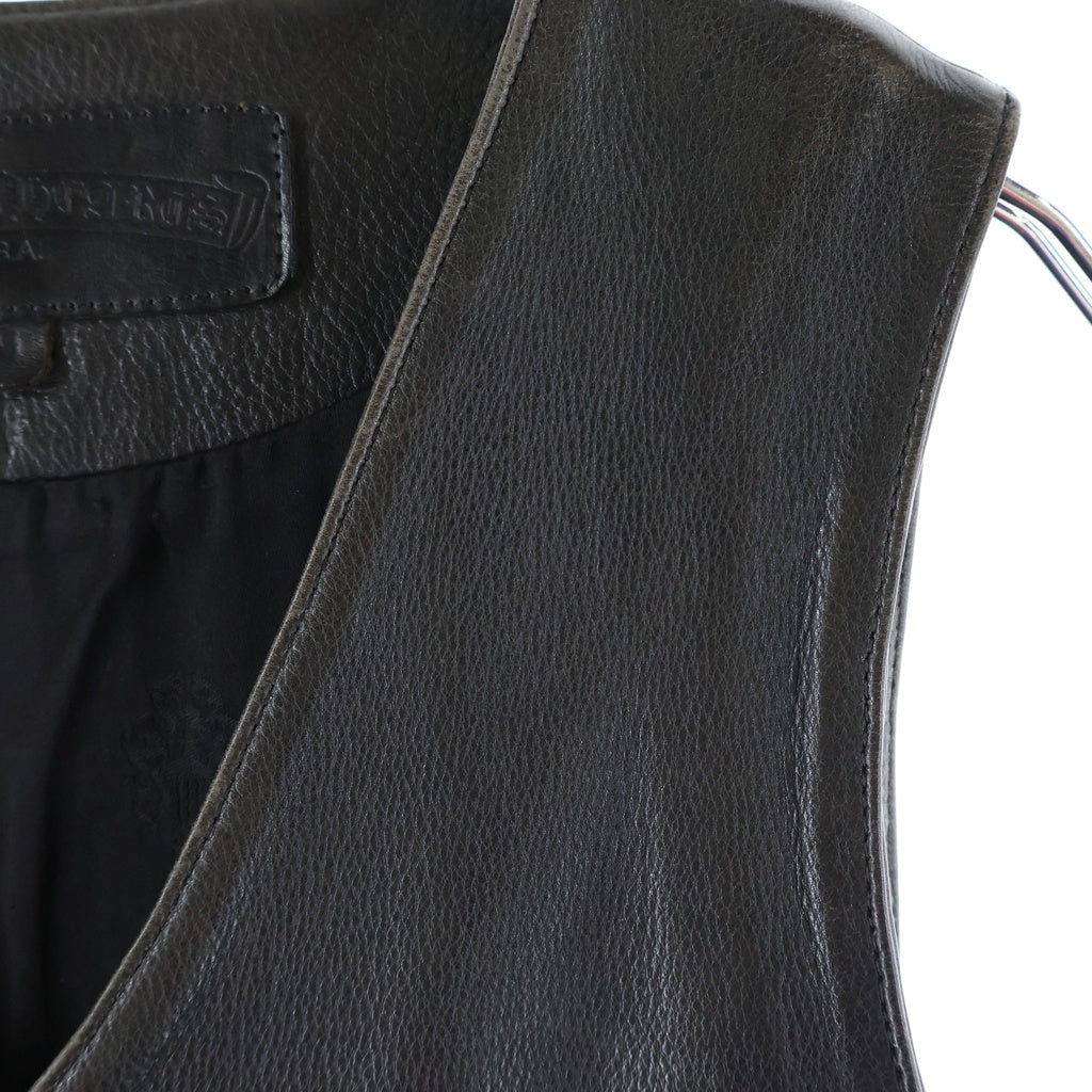 CHROME HEARTS(クロムハーツ) 4BTN VEST 4ボタンレザーベスト ブラック