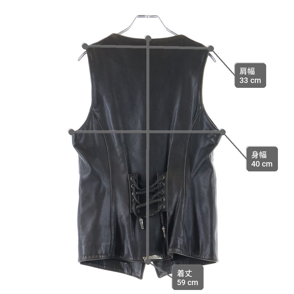 CHROME HEARTS(クロムハーツ) 4BTN VEST 4ボタンレザーベスト ブラック