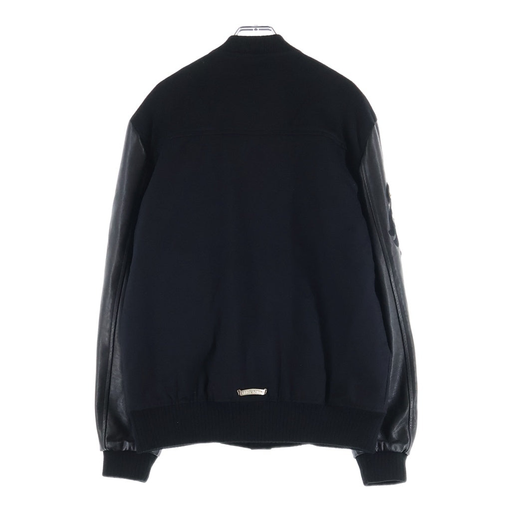 CHROME HEARTS(クロムハーツ) LETTERMAN レターマン CHマルチレザーパッチレザースリーブブルゾン ブラック/グレー