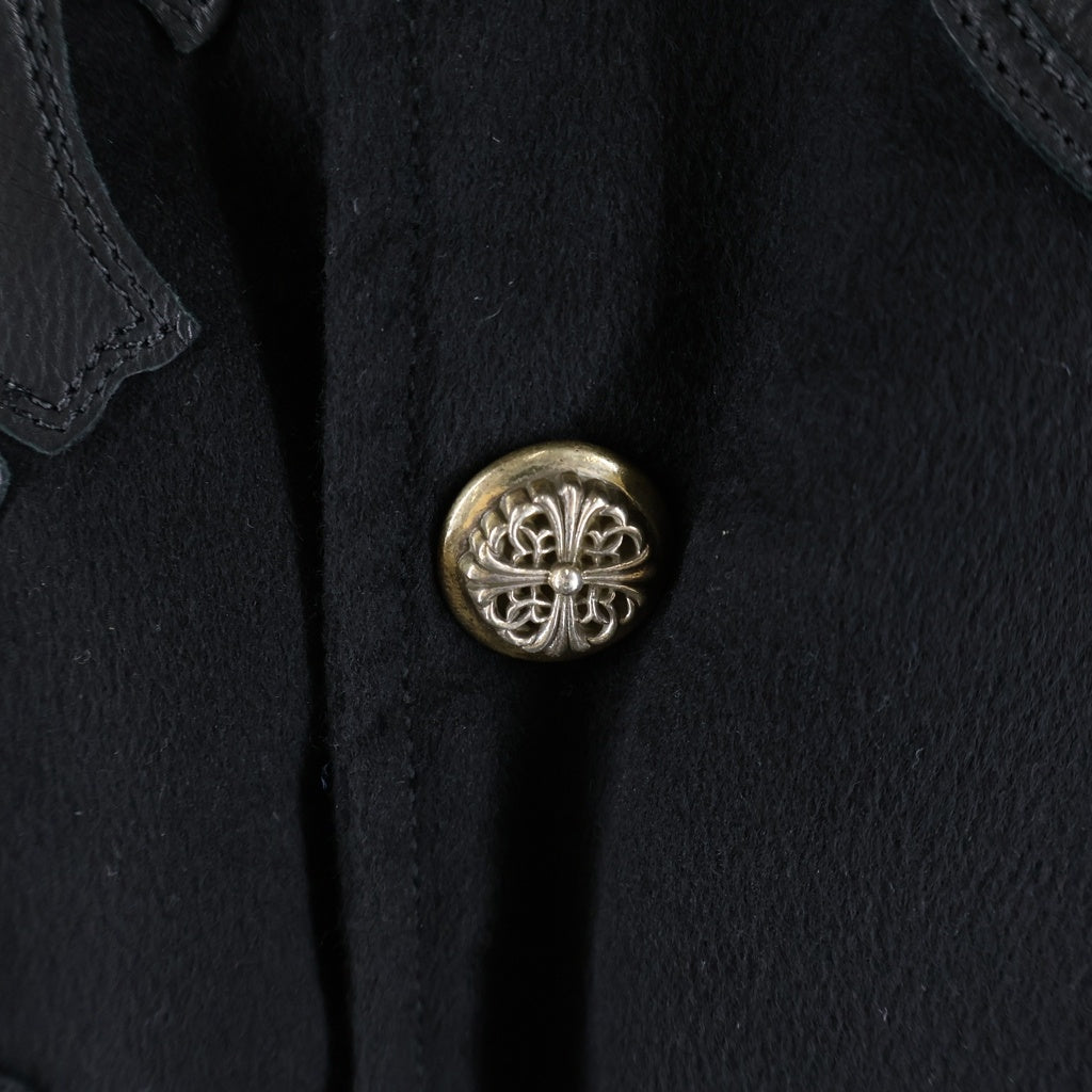 CHROME HEARTS(クロムハーツ) LETTERMAN レターマン CHマルチレザーパッチレザースリーブブルゾン ブラック/グレー