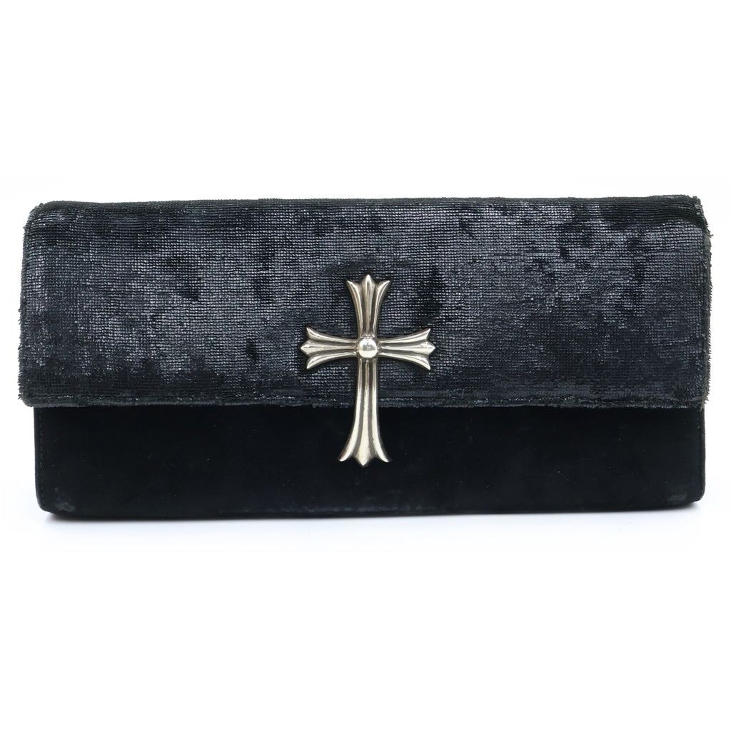 CHROME HEARTS(クロムハーツ) DINNER LG CH CROSS CANNES LIMITED ディナー ラージCHクロス付スエードレザー カンヌ限定 クラッチバッグ レディース