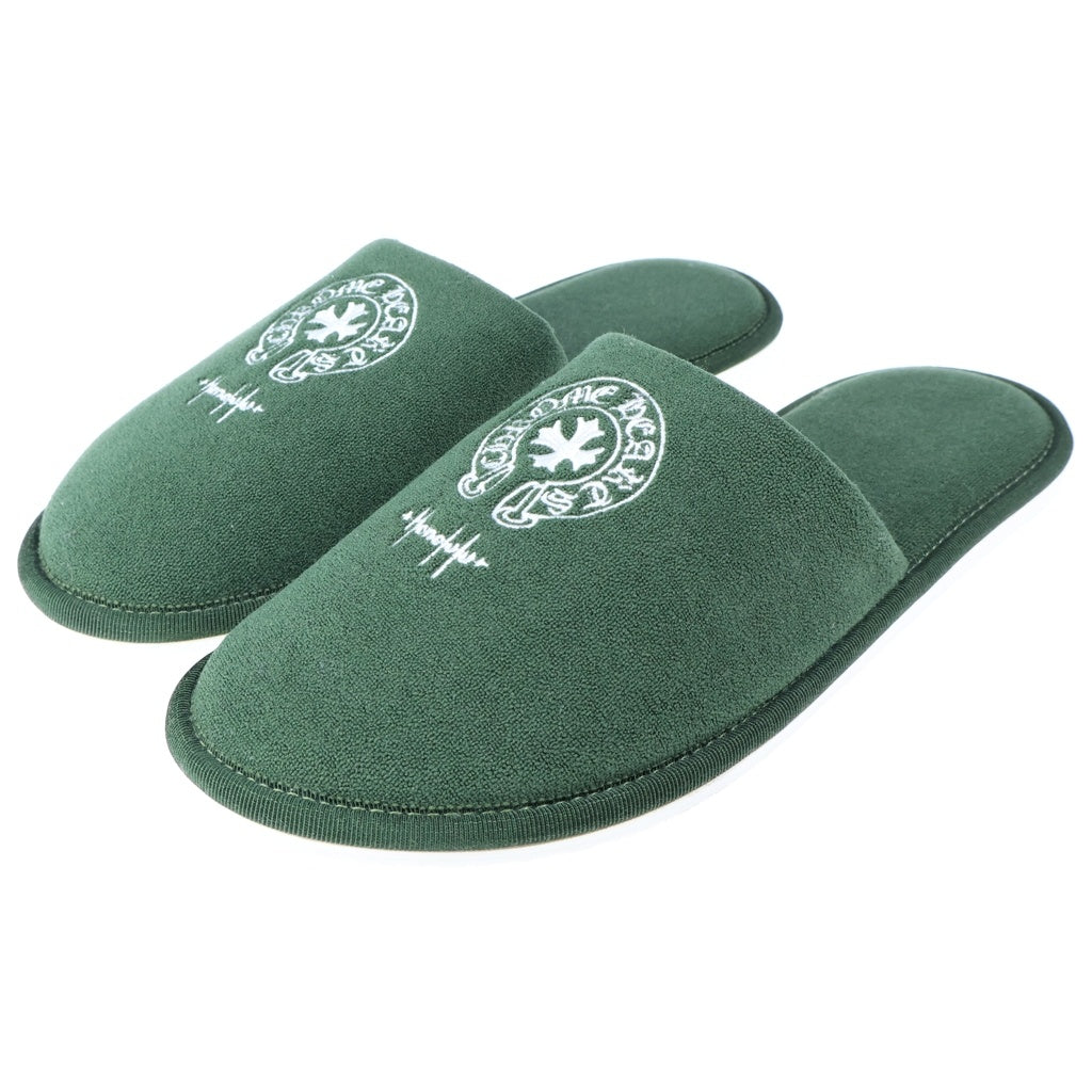 CHROME HEARTS(クロムハーツ) HOTEL SLIPPER ホースシュー刺繍スリッパ ホノルル限定 グリーン