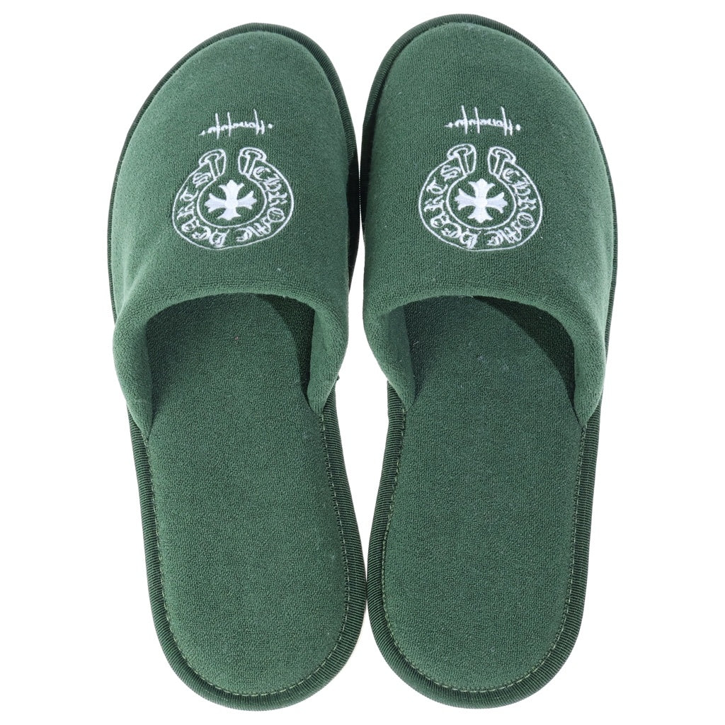 CHROME HEARTS(クロムハーツ) HOTEL SLIPPER ホースシュー刺繍スリッパ ホノルル限定 グリーン