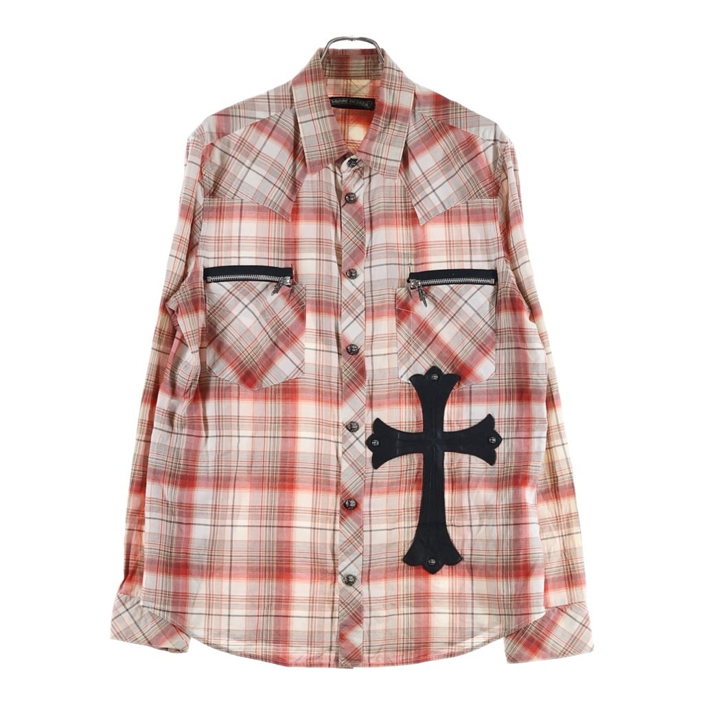 CHROME HEARTS(クロムハーツ) WESTN ウエスタン ラージクロスパッチ付き チェック長袖シャツ