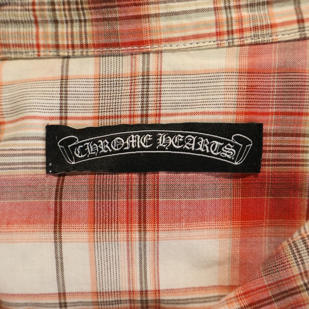 CHROME HEARTS(クロムハーツ) WESTN ウエスタン ラージクロスパッチ付き チェック長袖シャツ