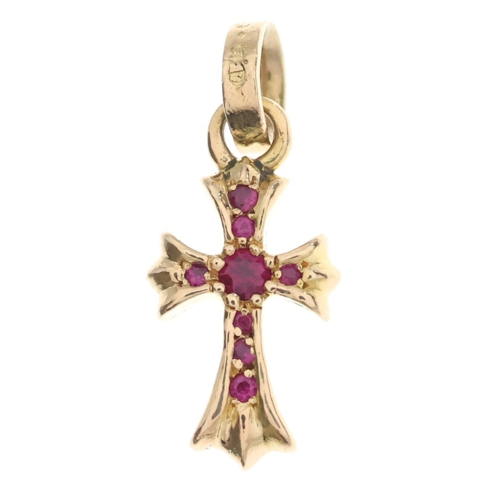 CHROME HEARTS(クロムハーツ) 22K CRS BBYFAT RUBY P ベイビーファット PAVEルビー チャーム ゴールドネックレストップ