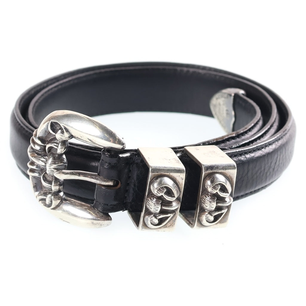 CHROME HEARTS(クロムハーツ) BLT CROW 4PC クロウ4PC レザーベルト ブラック/シルバー