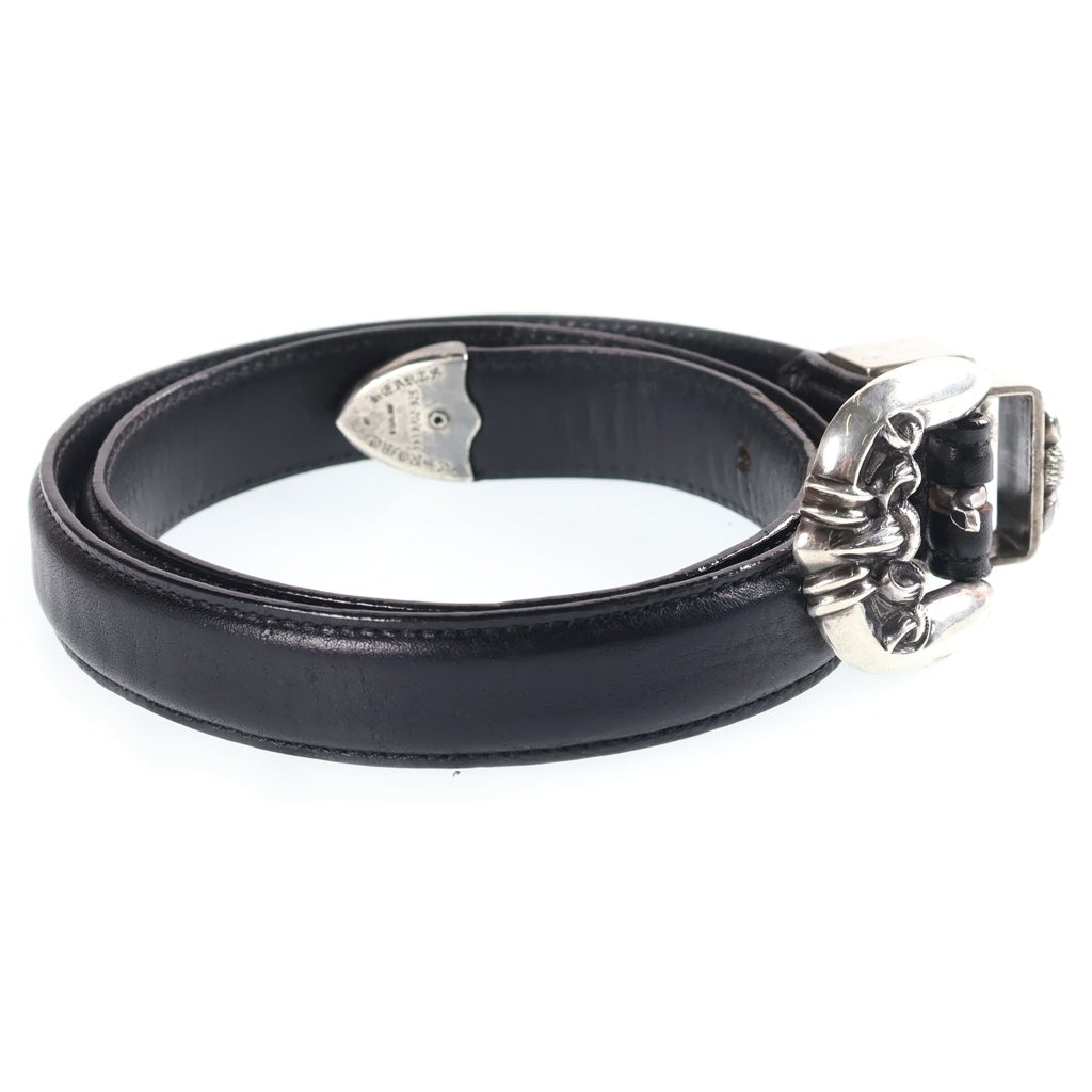 CHROME HEARTS(クロムハーツ) BLT CROW 4PC クロウ4PC レザーベルト ブラック/シルバー