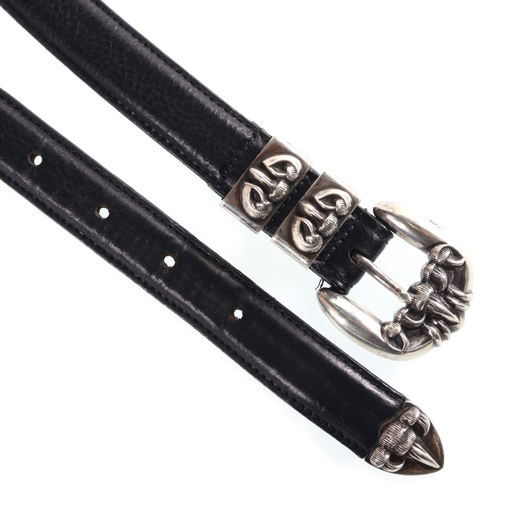 CHROME HEARTS(クロムハーツ) BLT CROW 4PC クロウ4PC レザーベルト ブラック/シルバー