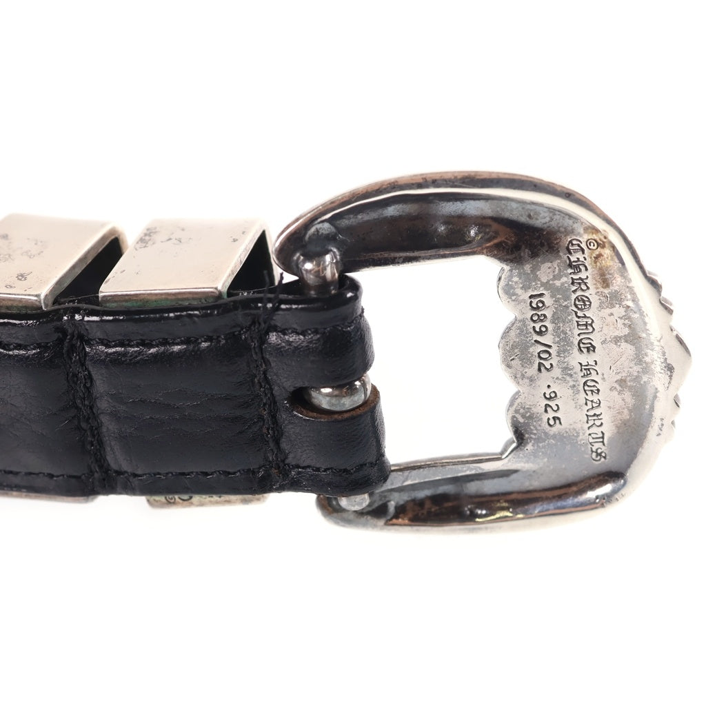 CHROME HEARTS(クロムハーツ) BLT CROW 4PC クロウ4PC レザーベルト ブラック/シルバー