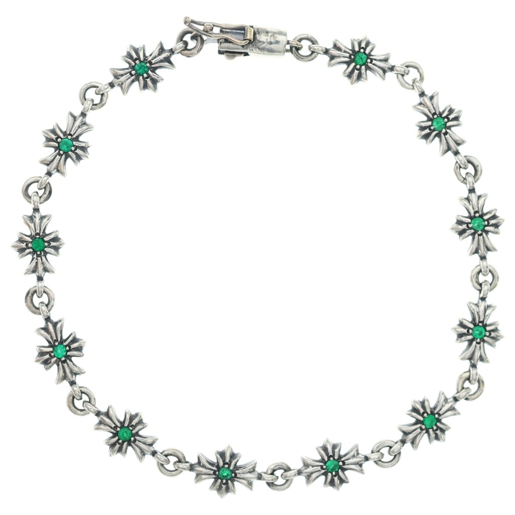 CHROME HEARTS(クロムハーツ) TNY E CH PLS P EMRLD タイニーECHプラス PAVEエメラルド シルバーブレスレット シルバー/エメラルド