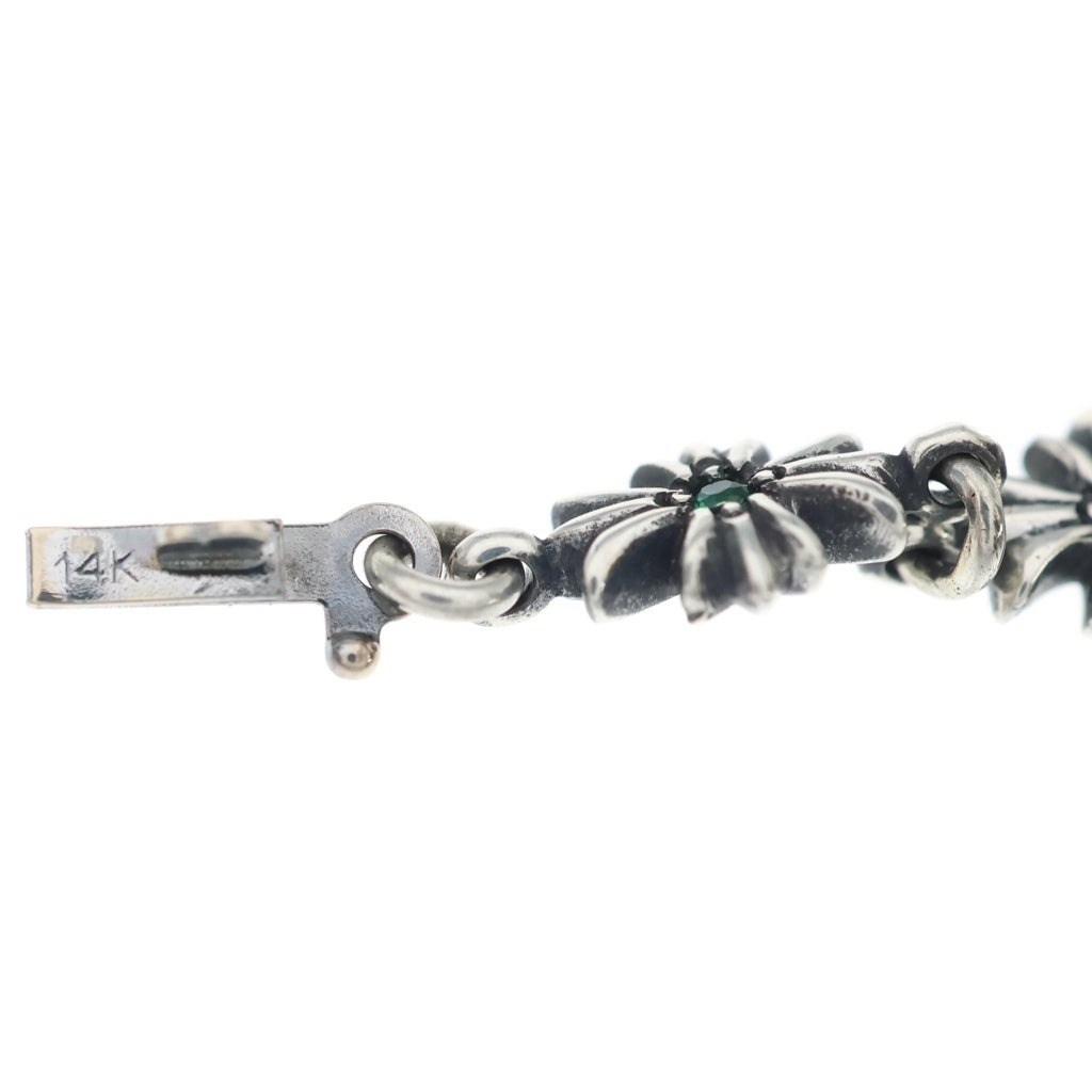 CHROME HEARTS(クロムハーツ) TNY E CH PLS P EMRLD タイニーECHプラス PAVEエメラルド シルバーブレスレット シルバー/エメラルド
