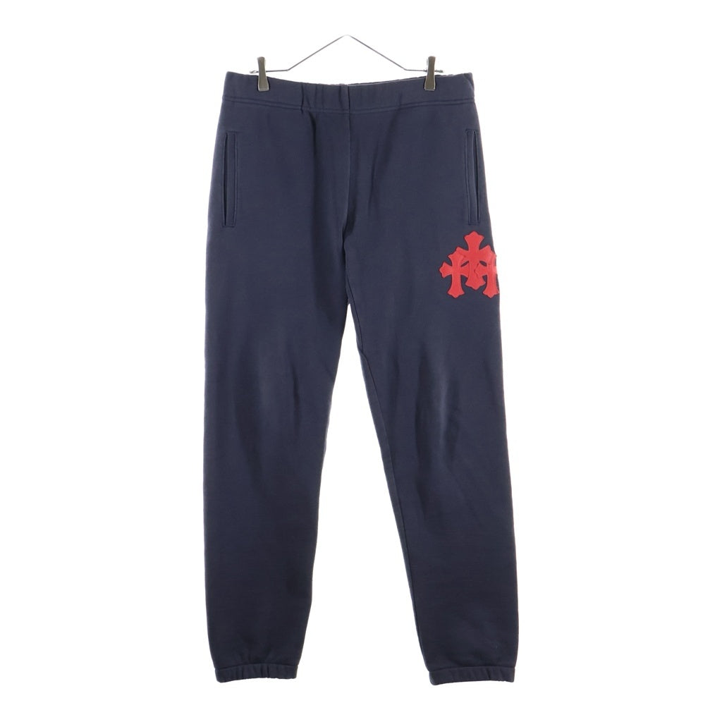 CHROME HEARTS(クロムハーツ) Y NOT GYN U PAPER JAM 3セメタリークロスレザーパッチスウェットロングパンツ ブラック/レッド