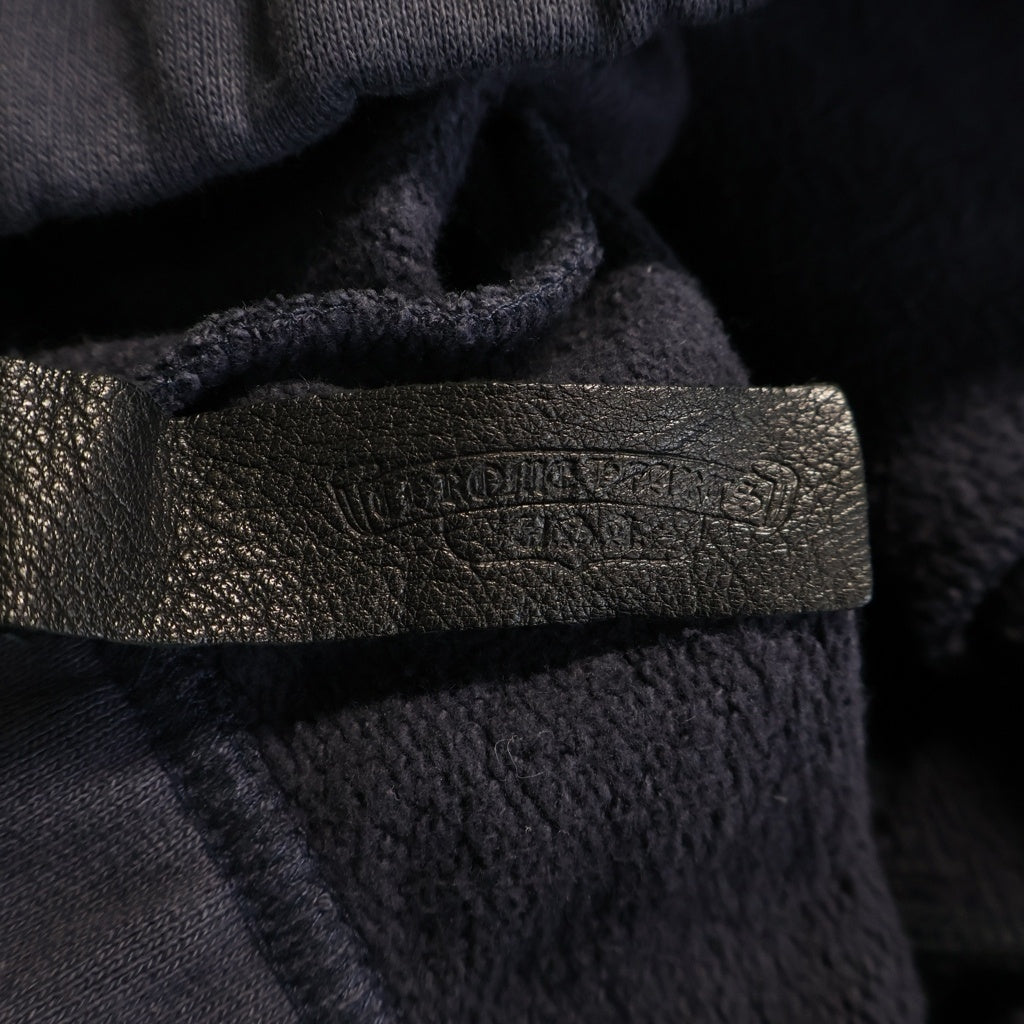 CHROME HEARTS(クロムハーツ) Y NOT GYN U PAPER JAM 3セメタリークロスレザーパッチスウェットロングパンツ ブラック/レッド