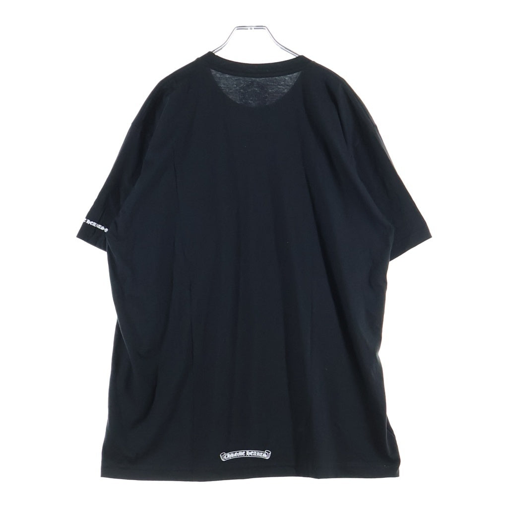 CHROME HEARTS(クロムハーツ) NECK LOGO S/S TEE ネックロゴ アームプリント ポケットTシャツ 半袖クルーネックカットソー ブラック