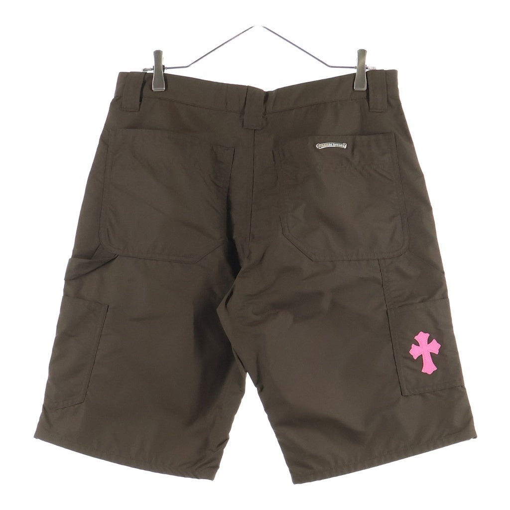 CHROME HEARTS(クロムハーツ) CARPENTER SHORTS レザー切り替えナイロンカーペンターハーフパンツ ブラウン/ブラック