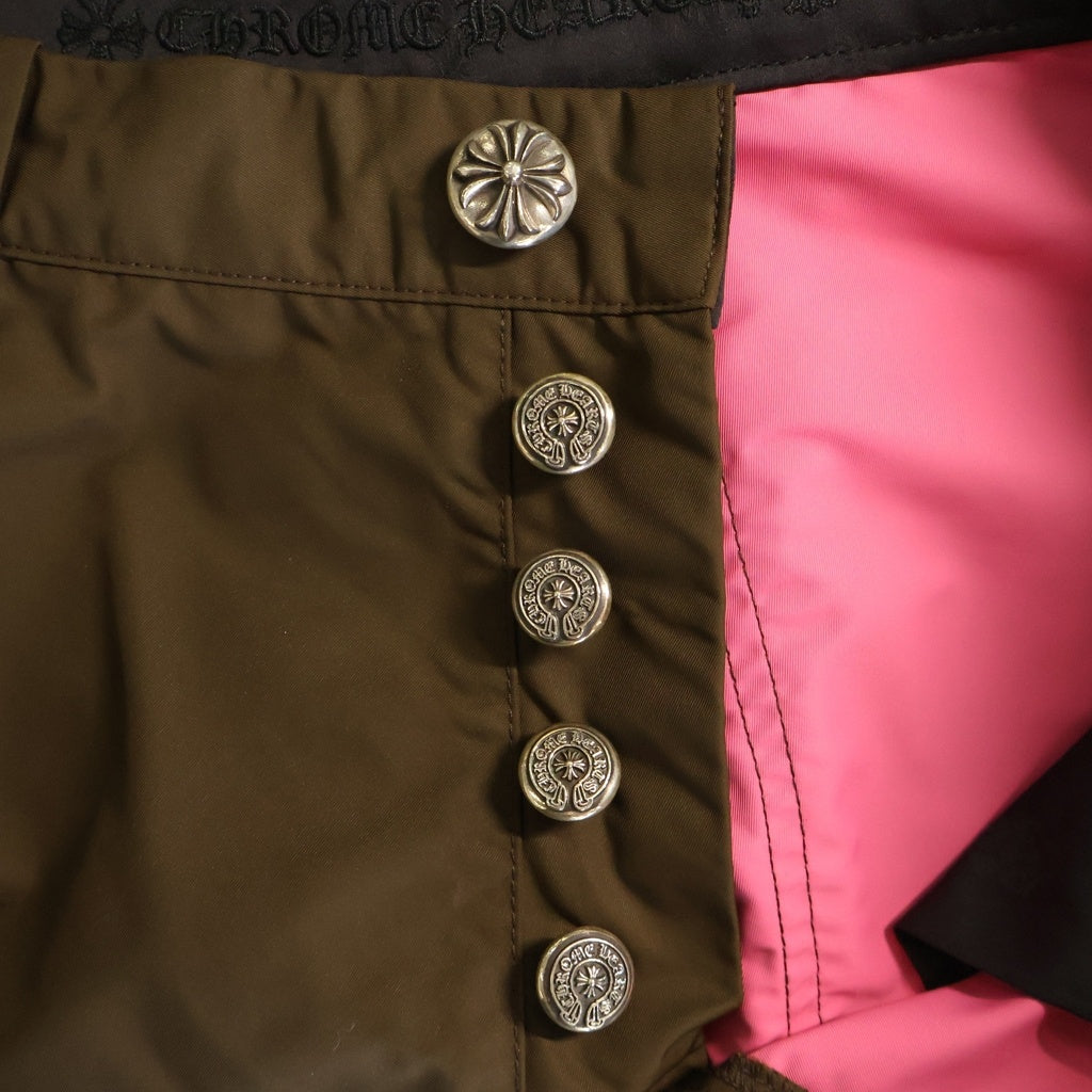CHROME HEARTS(クロムハーツ) CARPENTER SHORTS レザー切り替えナイロンカーペンターハーフパンツ ブラウン/ブラック