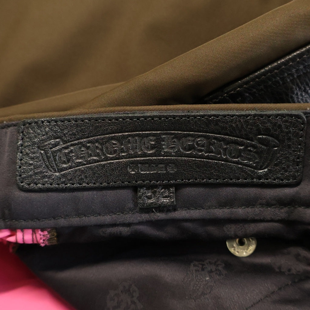 CHROME HEARTS(クロムハーツ) CARPENTER SHORTS レザー切り替えナイロンカーペンターハーフパンツ ブラウン/ブラック