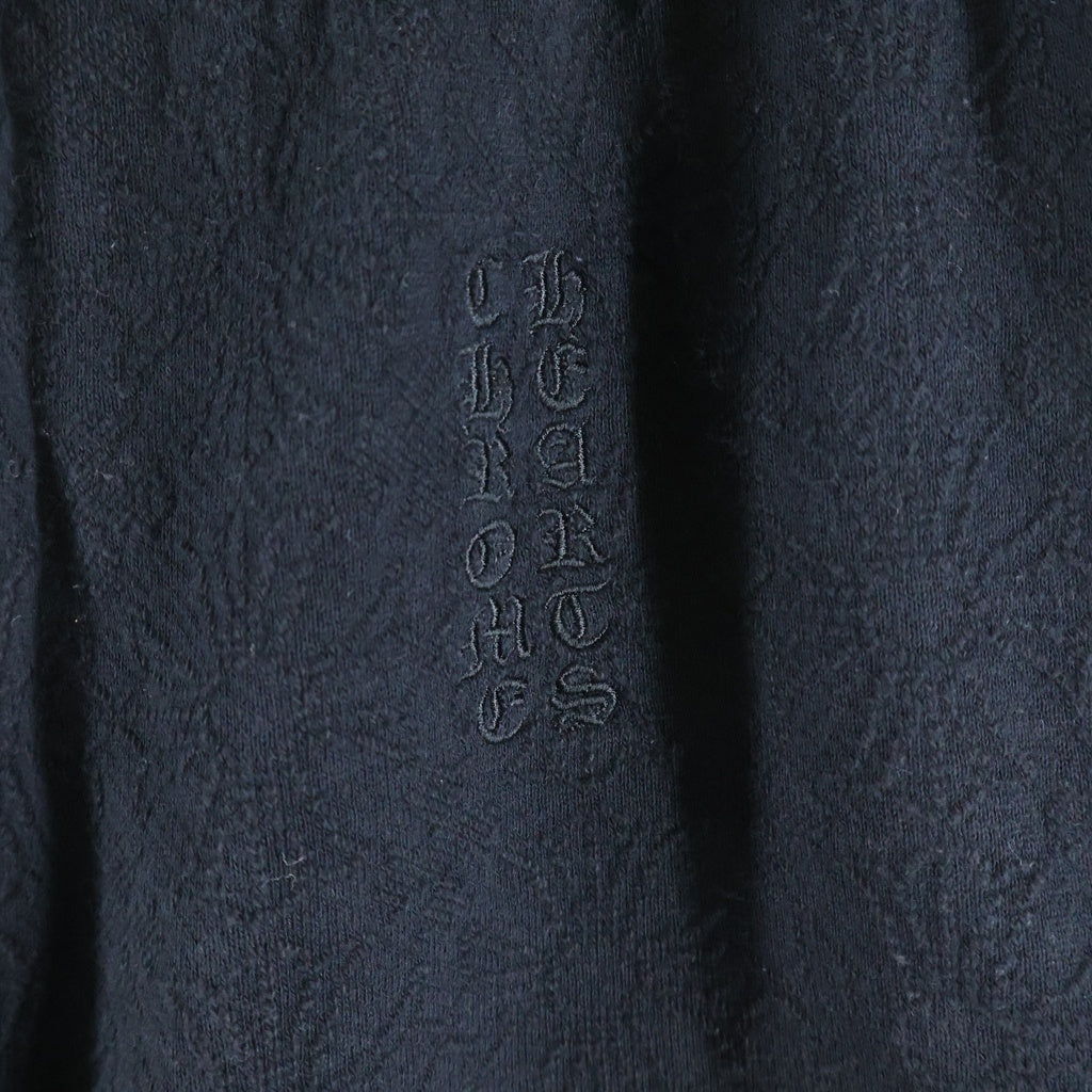 CHROME HEARTS(クロムハーツ) CHプラス総柄 英字刺繍コットンハーフパンツ ブラック