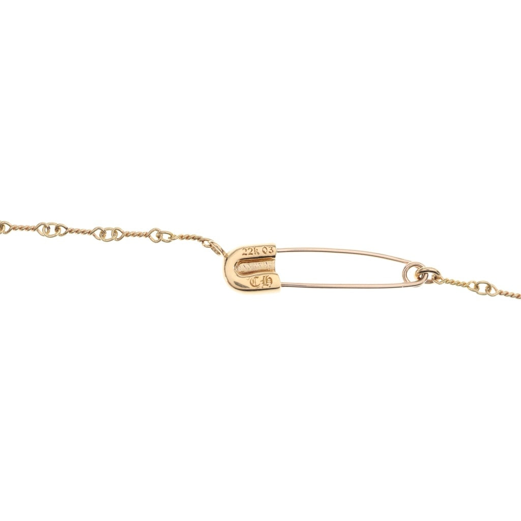 CHROME HEARTS(クロムハーツ) 22K SAFETY PIN T20 1DIAセーフティピンツイストチェーン 1ダイヤ ゴールドネックレス